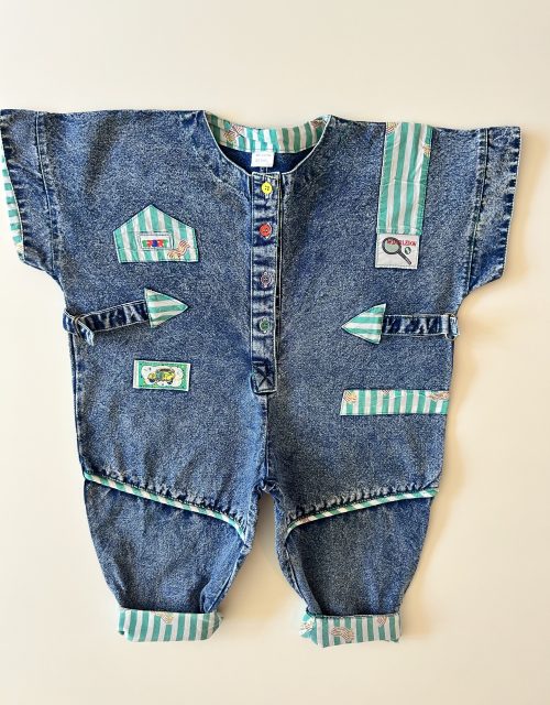 Acid denim overall